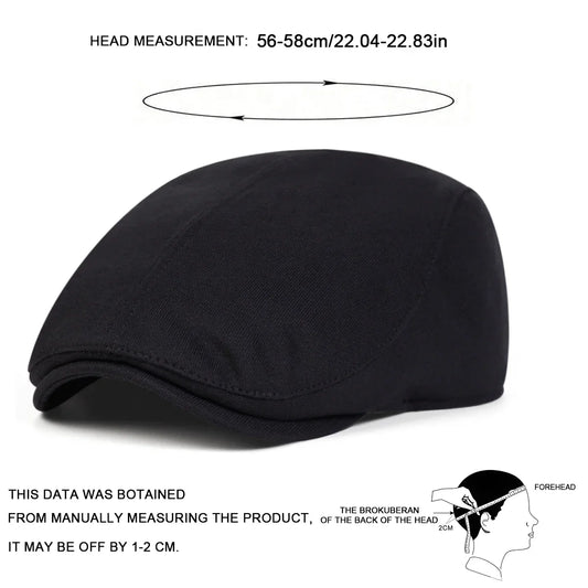 Unisex Solid Color Newsboy Caps British Painters Hats Autumn and Winter Berets Flat Peaked Cap Hip Hop Berets