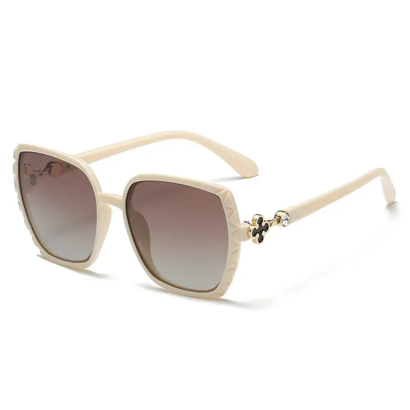 Luxury Square Designer Fashion Big Polarized Sunglasses For Women Glasses Brand 2024 Woman Women's Retro Shades UV400 Eyewear