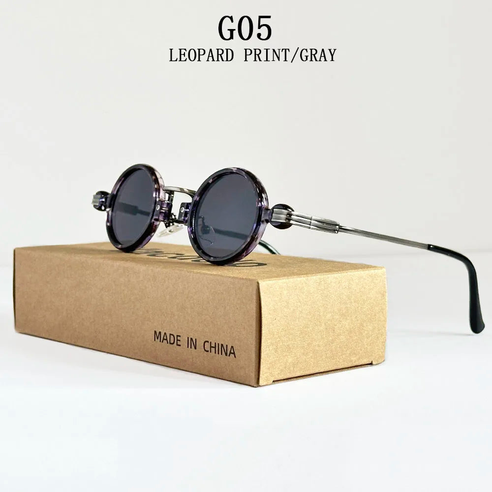 Small Round Punk Sunglass Men Vintage Vacation Steampunk Sunglasses Women Trendy Retro Fashion Glasses Gafas De Sol Hombre Vasos