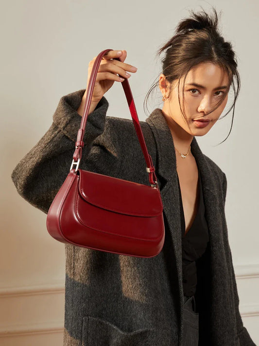 crossbody bags underarm cowhide Genuine leather handbags women vintage shoulder bag female luxury bags womens high quality 2026