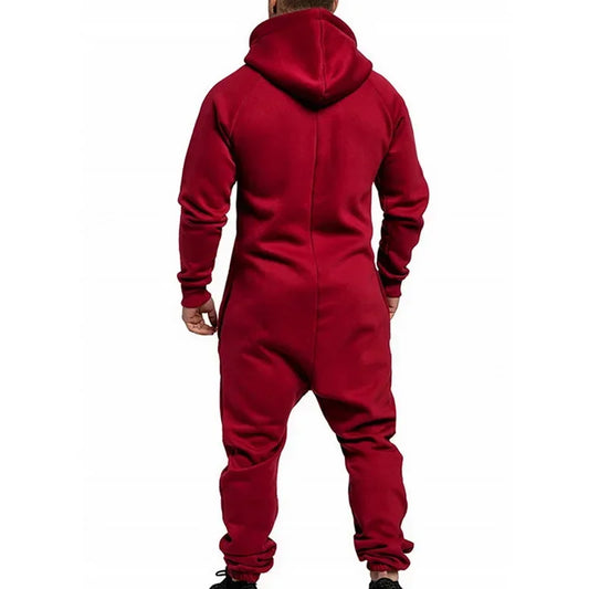 New Custom 3D Full Design Jumpsuit Pajamas Long-sleeved sports pants solid color splicing casual sweater men's zipper hoodie