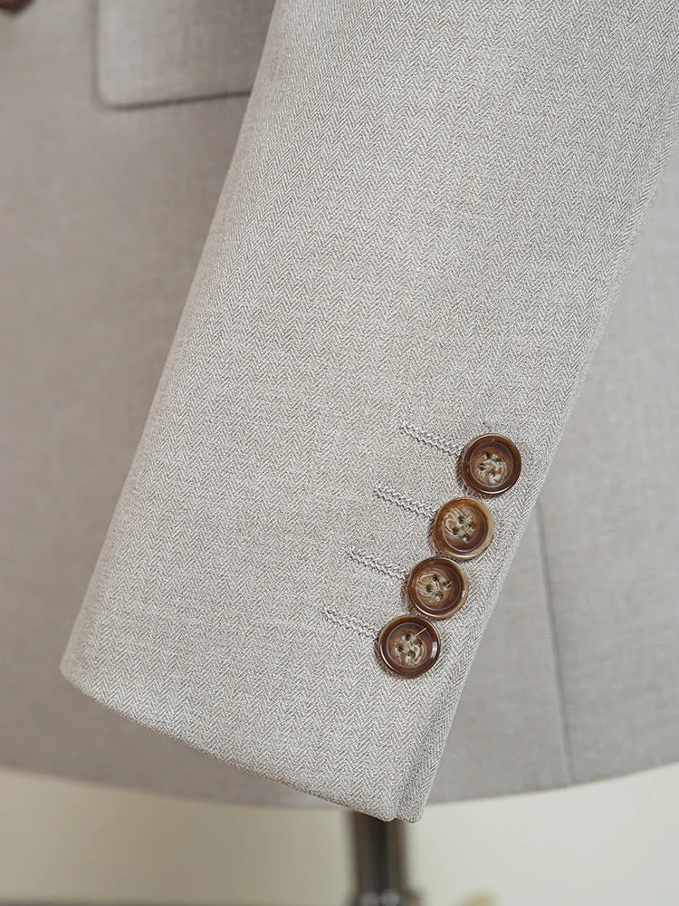 Light Brown Elegant Man Suits High Quality Two-Piece Dress Wedding Party Outfit for Man Blazer Luxury Man Dinner Suit