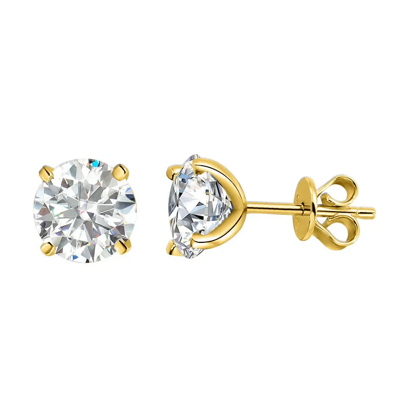 Real 0.2CT-3CT D Color Moissanite Four Claws Stud Earrings For Women Top Quality 100% 925 Sterling Silver Wedding Jewelry