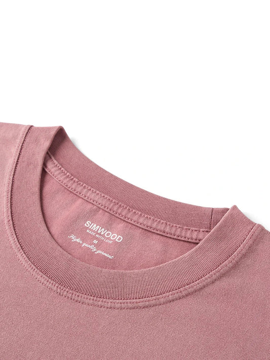 2026 Summer New 260gsm 100% Cotton Fabric Snow Washed Vintage T-shirts Men Letter Embroidery Plus Size Tops