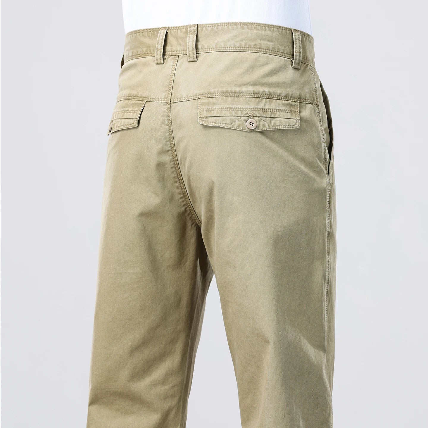 100% Cotton Straight Casual Pants Men's New Cargo Pocket Fashion Brand Comfortable High Quality Business Male Pants
