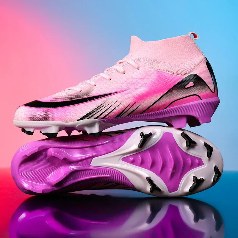 New Men Football Boots Training Shoes FG Ultralight Soccer Shoes Outdoor Drop Shipping Soccer Cleats Non-Slip Long Spikes