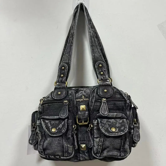 Women Handbags Satchel Top-handle Handbag Denim Shoulder Bag Dumpling Pack Give Gifts Shoulder Bags Phone Money Pack