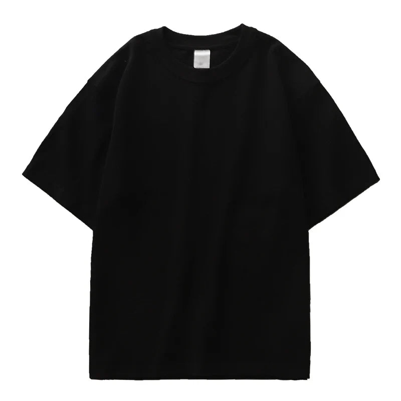 11.2oz Heavyweight 100% Cotton T-Shirt Men's Casual Solid Color Short-Sleeved White CrewNeck Thick Tops Unisex.