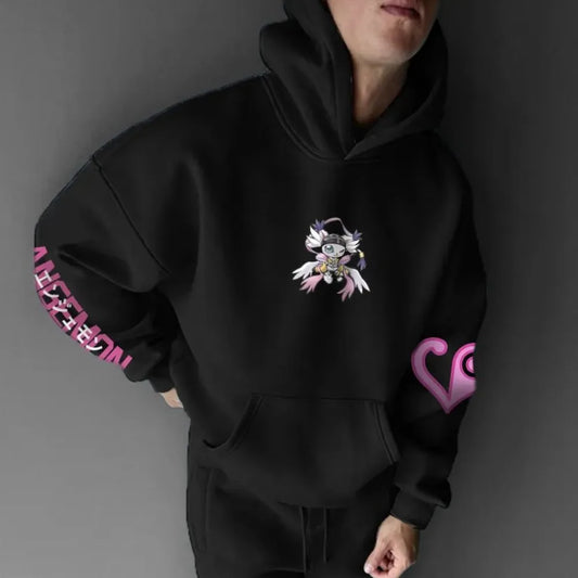 Digimon Men's Hoodie Sweater Angewomon Tailmon Japanese Anime Summer Boy Kids Y2k Harajuku Long Sleeve Top Parent-Child Clothing