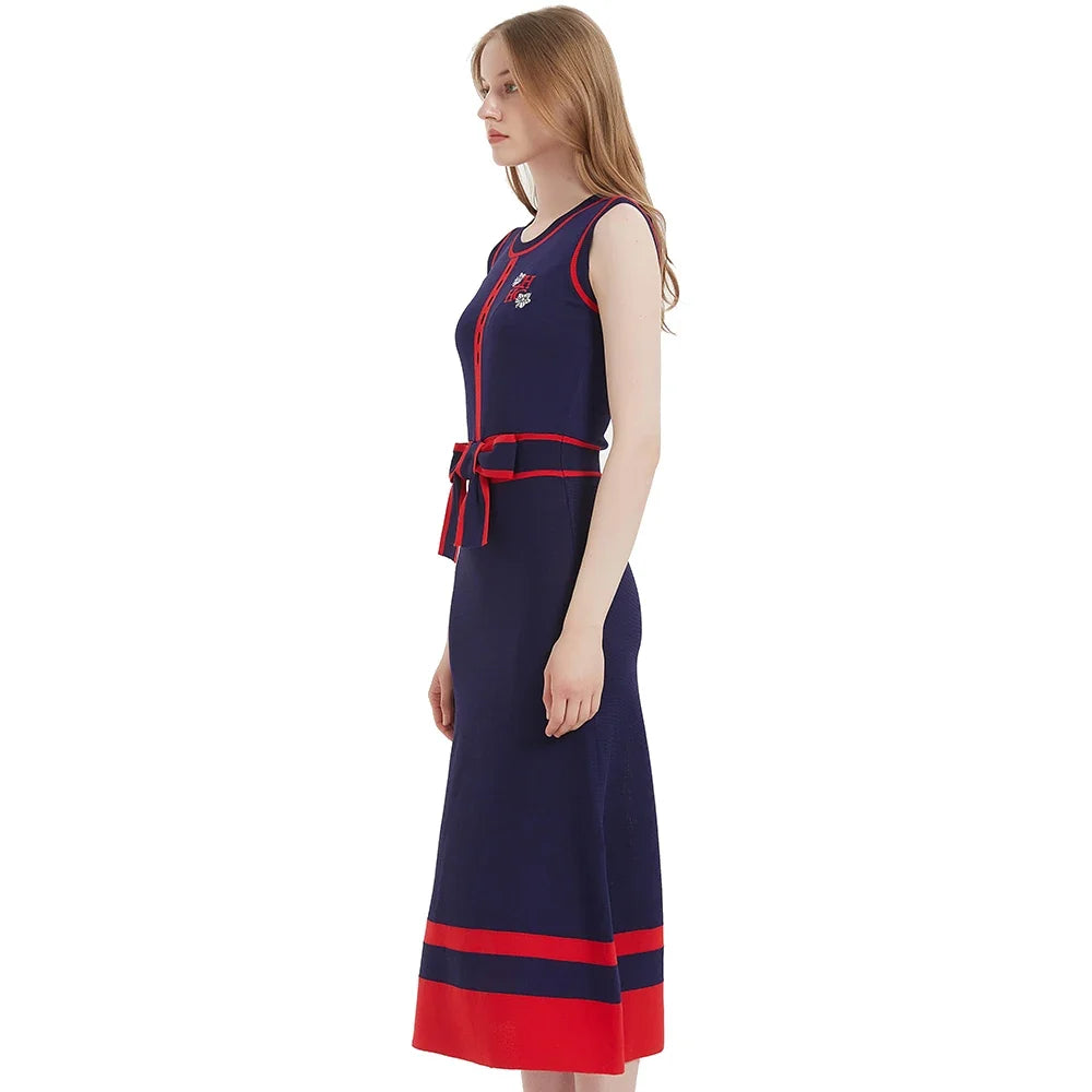 2024 Fashion New Luxury Summer Knit Sleeveless One Piece Long Dress Formal Prom Women's Ladies Elegant Party Slim Dress