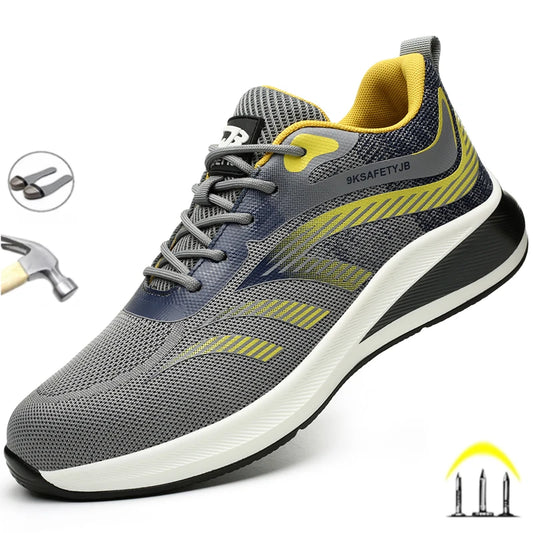 Steel Toe Sneakers Lightweight Anti-smash Anti-puncture Man Breathable Work Safety Boots New 2024 Fashion Men Safety Shoes