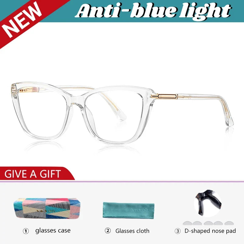 Simple Classic Butterfly Personalized Design Women's Anti-Blue Light Reading Glasses Customizable Prescription PFD2233