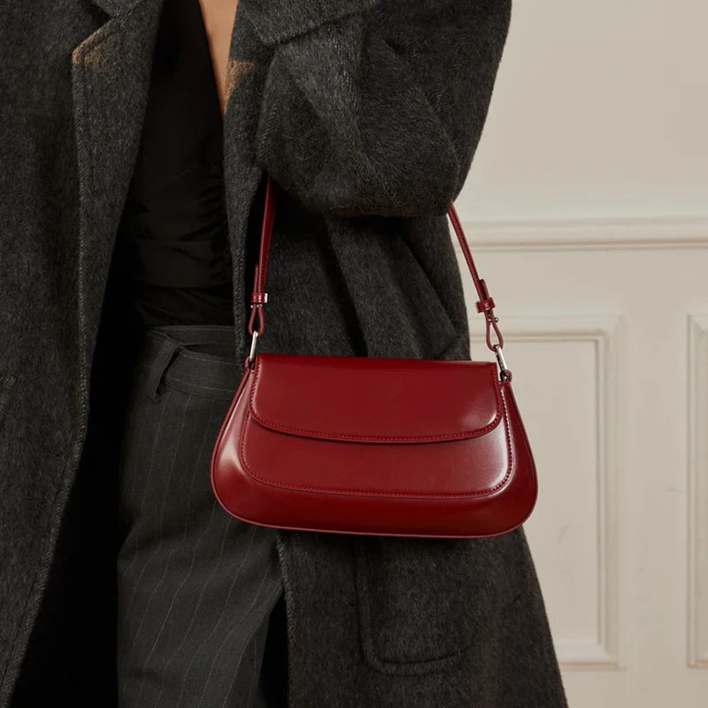 crossbody bags underarm cowhide Genuine leather handbags women vintage shoulder bag female luxury bags womens high quality 2026