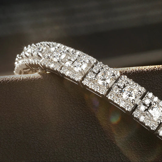 Bracelet de tennis entièrement en moissanite pour femmes, en argent sterling S925, test de diamant réussi, luxueux et étincelant, cadeau de joaillerie fine