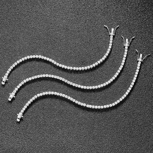 Bracelet de tennis en diamant Moissanite 3/4/5/6,5 mm pour femmes et hommes, chaîne en argent sterling 925, bijoux de luxe, cadeau pour hommes