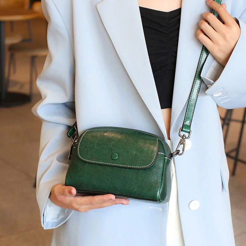 mini small genuine leather vintage bag Crossbody Bag luxury mobile phone shoulder bag women mobile bag for women