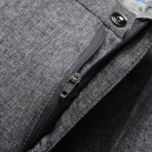 Mens Trousers Business Casual Pants Summer Autumn Dress Straight Pants Elastic Black Grey Loose Formal Pants