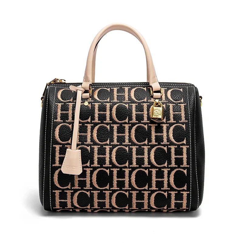 Women's Shoulder Bag Vintage Fashion Embroidered Letter Design Handbag Tote Bags