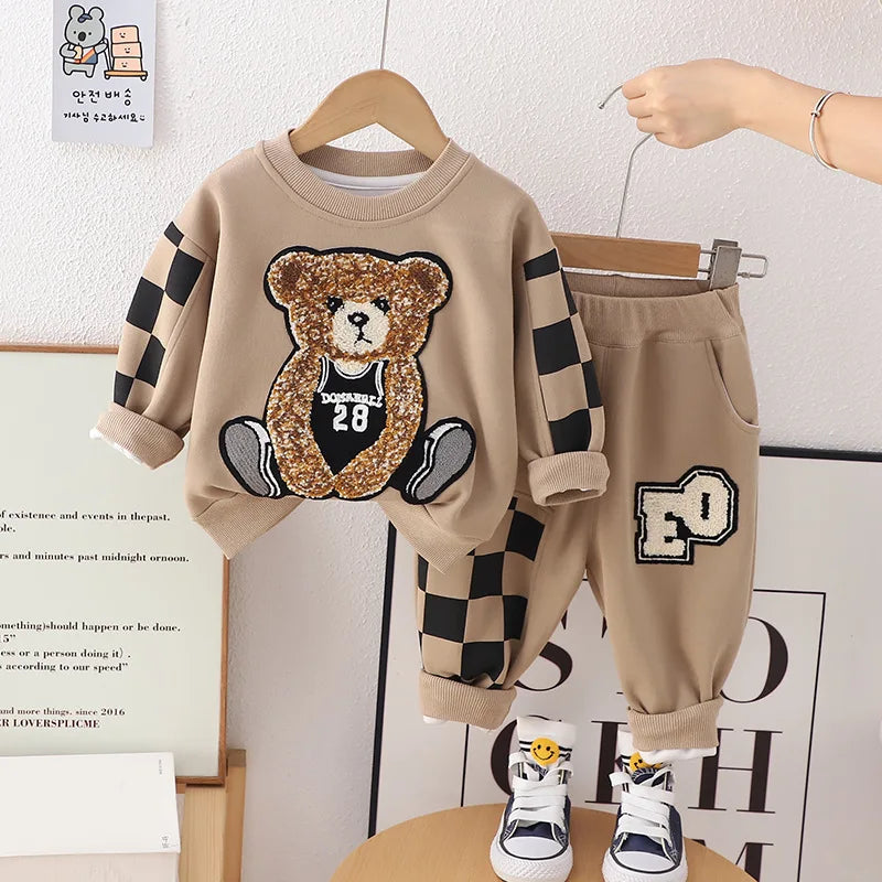 New Spring Autumn Baby Boys Clothes Suit Children Girls Cartoon T-Shirt Pants 2Pcs/Sets Toddler Casual Costume Kids Tracksuits