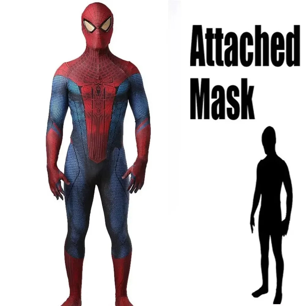 Halloween Men Adults TASM 1 Spider Cosplay Costume The Amazing SuperHero Zentai Suit Bodysuit Man Party Jumpsuit