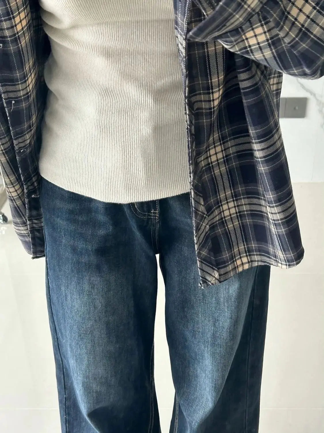 Womens Jeans Baggy Jeans Y2k Retro Loose Straight Leg Washed Denim High Waist Slimming Comfort Fit Long Pants For Women
