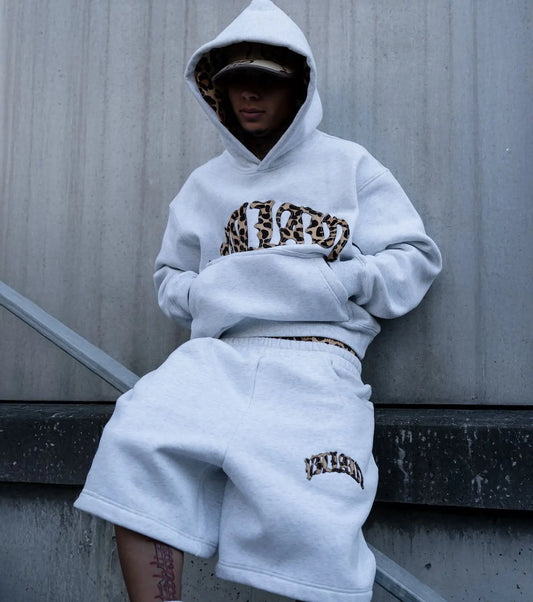 2025 Hoodie Set Man Women Sports Cardigan Jacket Female Winter Street Hip-hop Leopard Print Casual Long Sleeved Sweatshirt Pants