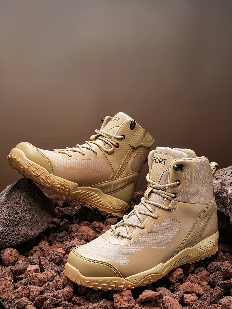 New Men Tactical Boots Waterproof Outdoor Casual Ankle Man Boot Desert Military Climbing Hunting Work Safety Hiking Male Shoes