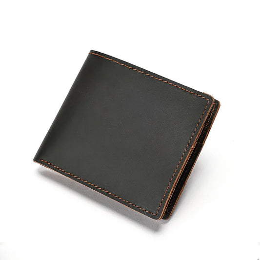 Portefeuille Homme en Cuir Véritable avec Porte-Monnaie, Portefeuilles Pliants en Cuir Italien pour Hommes