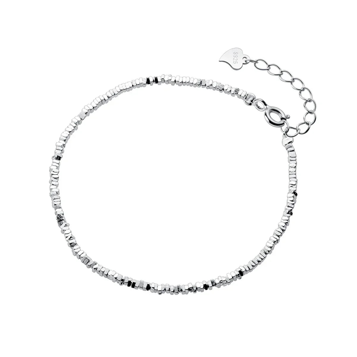 Genuine 100% 925 Sterling Silver Simple Geometric Design Bracelet for Girls Trendy Women Basic Chain Fine Party Jewelry