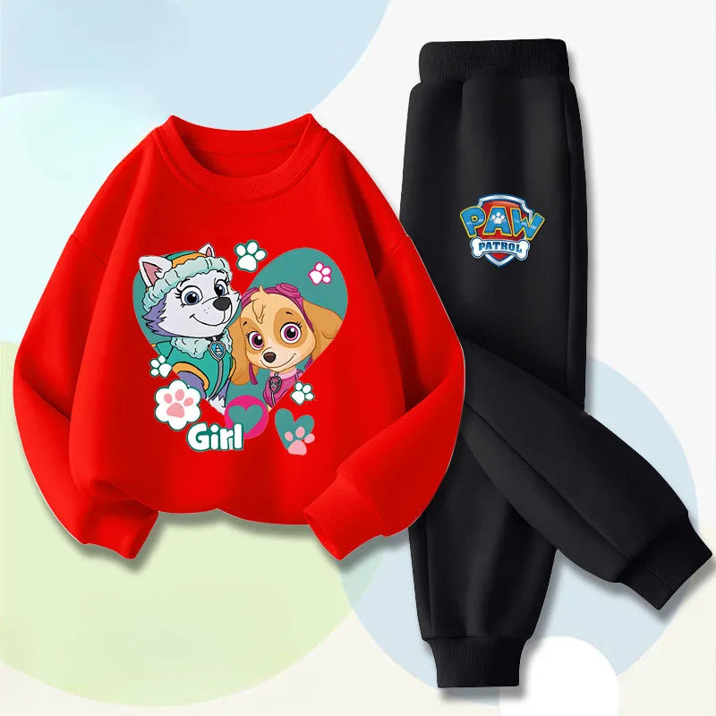 Boys and Girls Casual Hoodies Sets Cartoon Printed Children's Pullover Long Pant Two Piece Suit Kids Sweatsuit