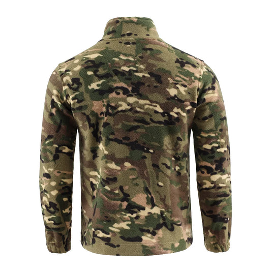 Outdoor Camouflage Fleece Jacket Double-Sided Shake Fleece Cardigan Tactical Jacket Warm Mountaineering Suit