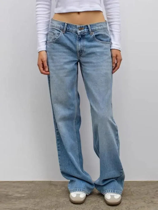 European and American Leopard Print Star Patch Jeans Street Women's High Waist Jeans Fashion Clothing Vintage Straight Trousers