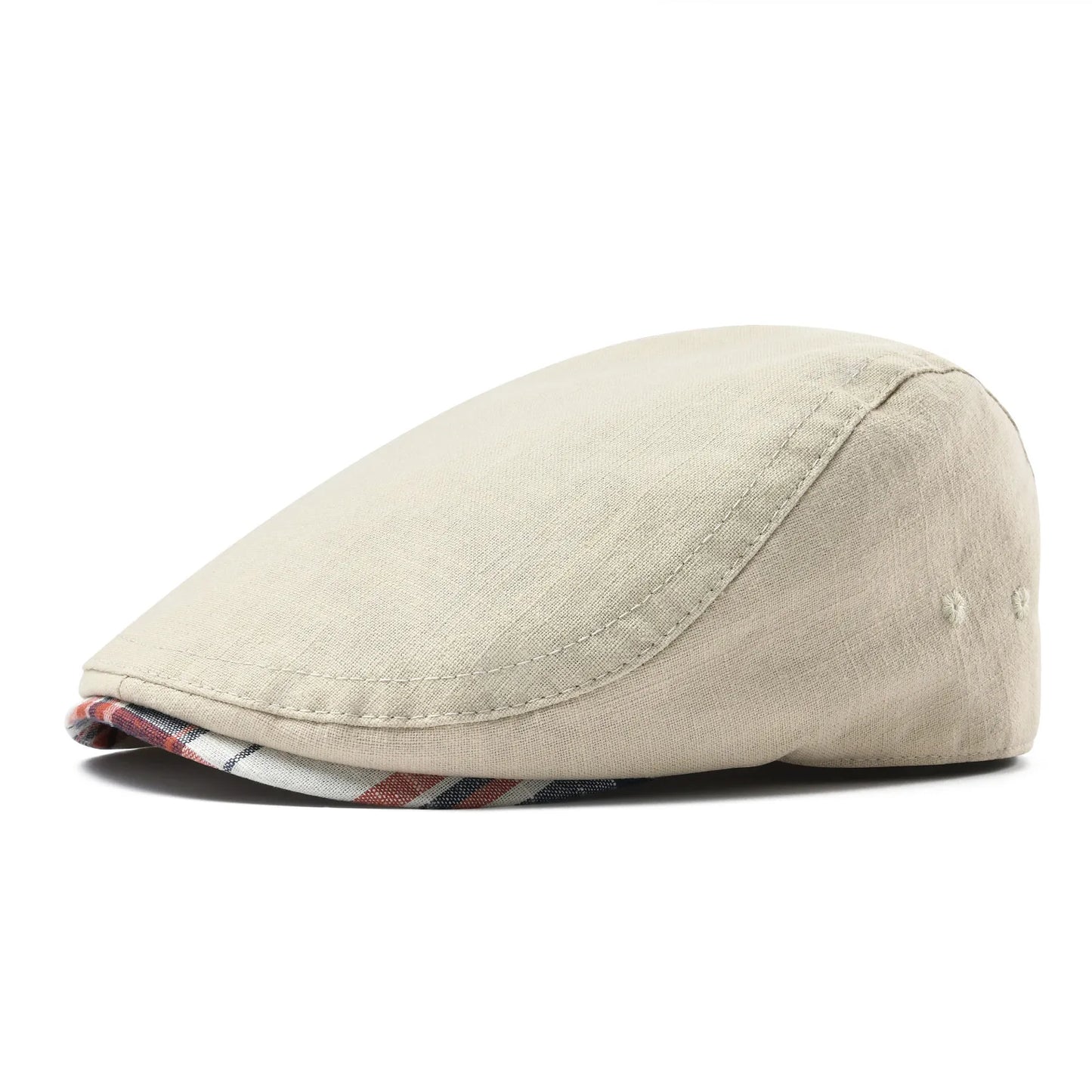 Men's 100% Linen Flat Ivy Gatsby Newsboy Hat Summer Driving Scally Cap Thin Outdoor Casual