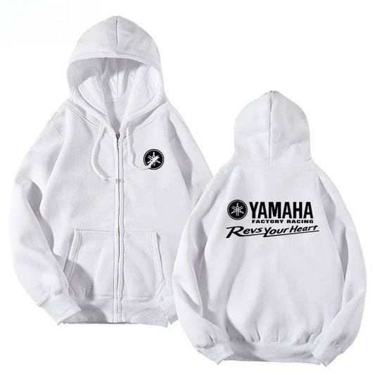 Motorcycle Racing Printed Autumn New Zipper Shirt Men's and Women's Universal Full Zipper Warm Hoodie Sportswear