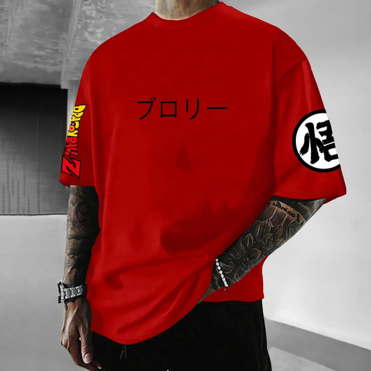 Dragon Ball Anime Graphic Print Men Short Sleeve T-shirt Red Inspired Character Street Summer Casual Wear for 2025 Trending