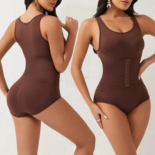 2025 New Bodysuit Shapewear with Zipper Belt Women Tummy Control Fajas Body Shaper Waist Trainer Slimming Cincher Corset Tops