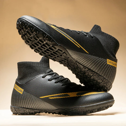 High-top soccer boots broken nails TF and spikes FG, 2 colors to choose from unisex styles professional breathable football