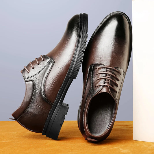 Genuine Leather Men's Oxford Shoes Lace Up Casual Shoes Comfortable Sneakers Outdoor Male Walking Shoes Formal Dress Footwear