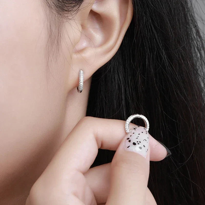 Full Moissanite Diamond Earrings 925 Sterling Silver with Gold Plated Wedding Engagement Party Fine Jewelry for Women