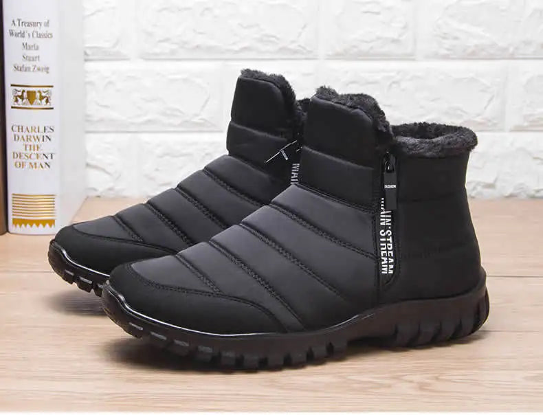 Winter shoes Men's sneakers Warm Cotton Zipper Snow Ankle Boots, Autumncasual shoes Waterproof Snow Boots free shiping shoe