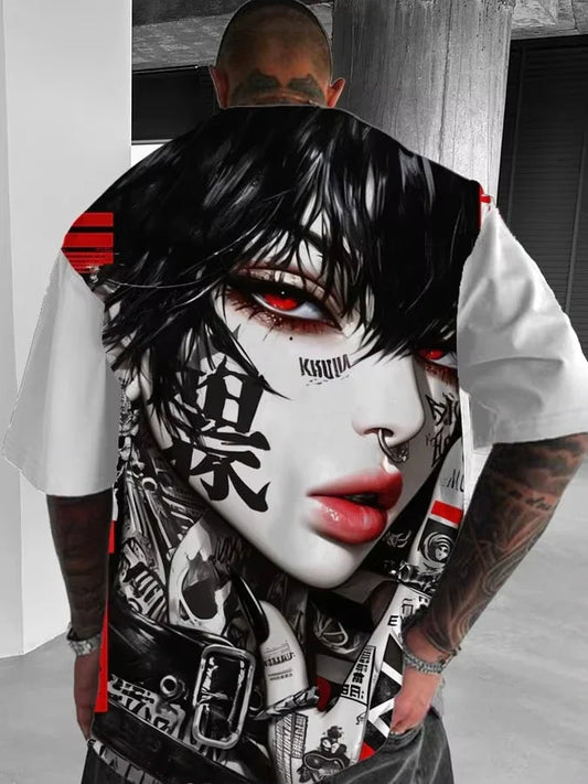Japanese Anime Style Girl 3D Print T-Shirt Men Women Fashion Plus Size Casual Short Sleeve Tops Tees Manga Sexy T Shirts Homme
