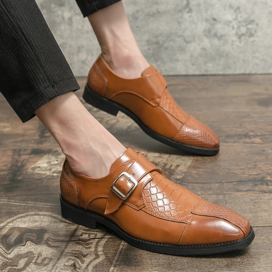 Leather Designer Brand Monks Snake Luxury Men Casual Office Business Man Loafers Mens Moccasins Driving Wedding Dress Male Shoes