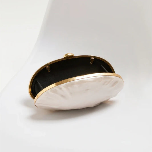 Shell Clutch Bag Acrylic pearl color frame purse women beach wedding evening party cute ivory handbag 2025 spring new