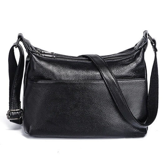 Elegant Genuine Leather Women's Shoulder Bag Trendy Crossbody Messenger Bag for Ladies Dark Red Blue 100% Satchels Hobo