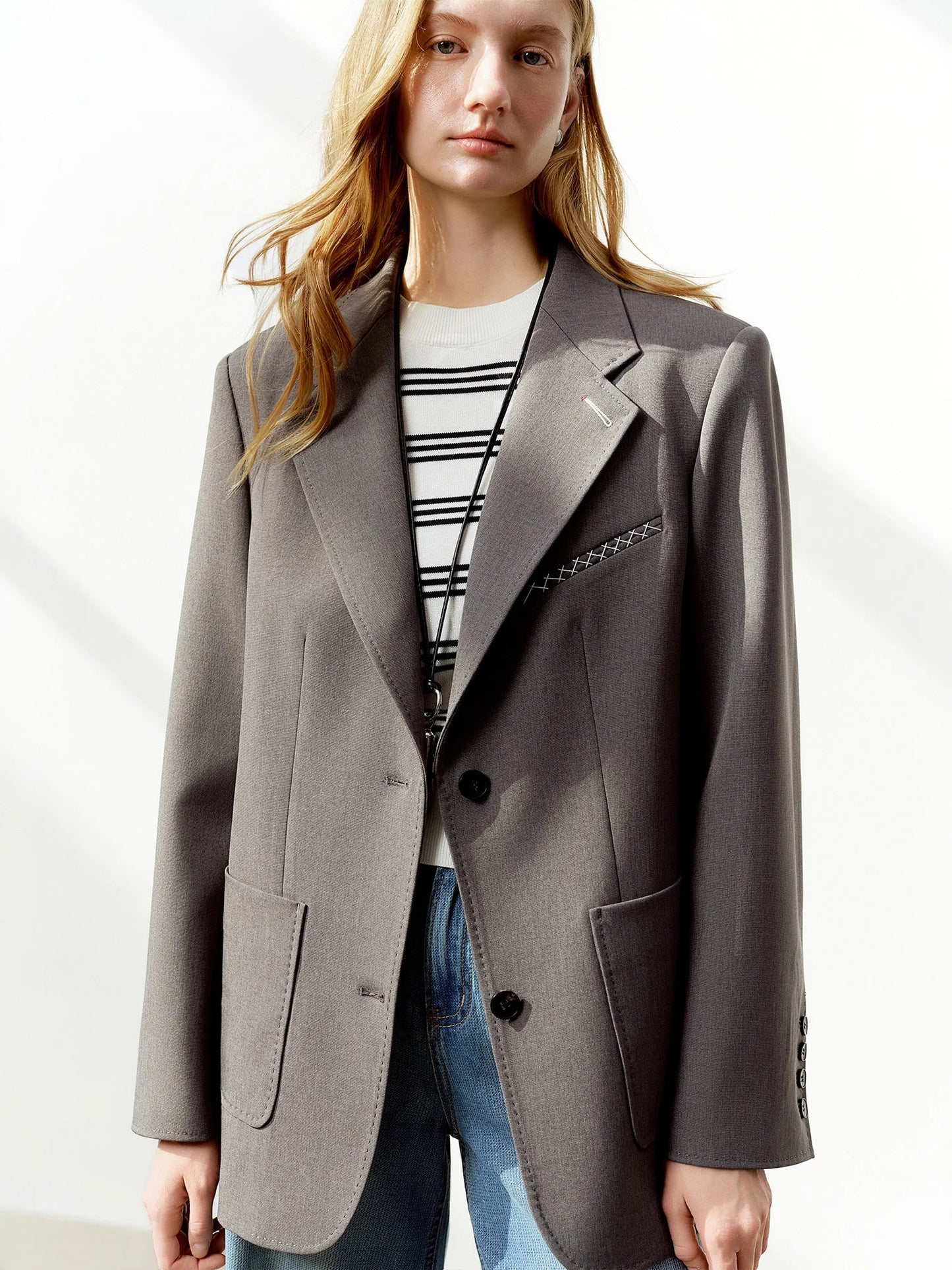 2026 Plus Size Spring New Women's Classic Oversized Blazer, Wide Shoulder Structured Jacket, Y2K Retro Office Chic Coat