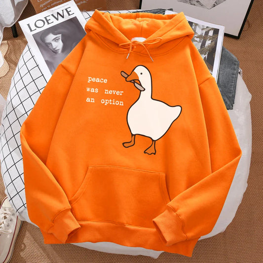 Peace Was Never An Option Printed Hoosie Men Street Oversize Autumn Hooded Hipster Soft Hoodies Hip Hop Warm Sportswears