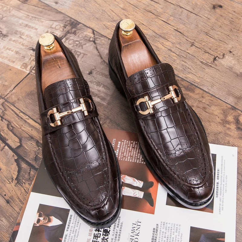 High Quality Casual Business Leather Shoes For Men Classic Social Leather Shoes Men Party Formal Loafers Men Dress Shoes Retro