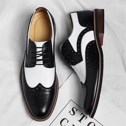 2026 New Brocker-carved Derby Men's Shoes Spring Summer New Business Formal Casual Shoes Male Fashion Big Size Leather Shoe Man