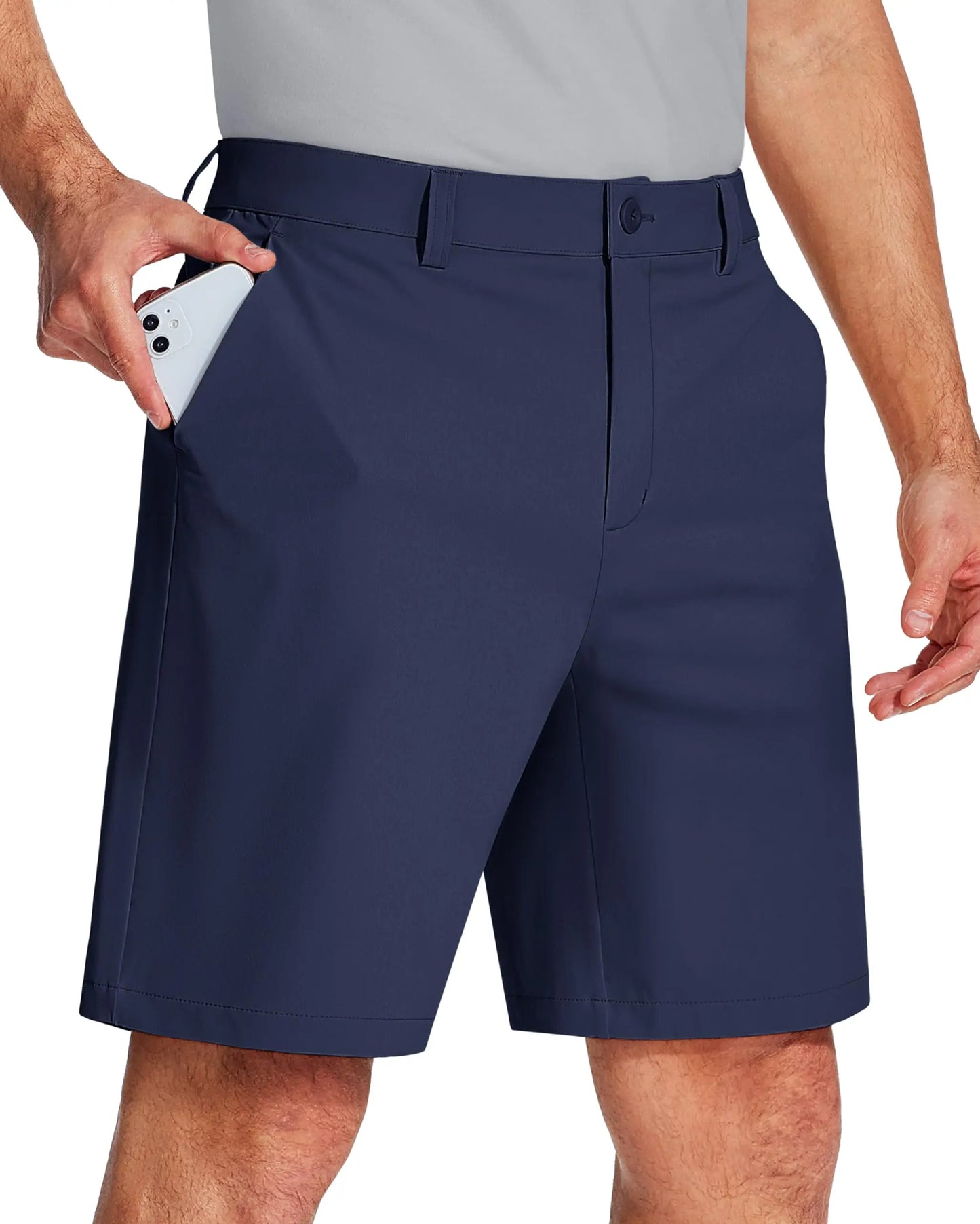 Golf Quick Dry Shorts Men Stretch Lighyweight Dress Work Casual Shorts with 4 Pockets Flat Front Hiking Shorts 9 Inch