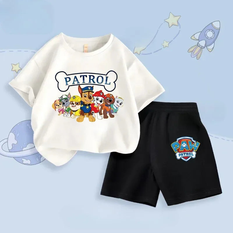 Summer New Boys Short Sleeved Top Shorts Two Piece Set Children's Casual Breathable Outfits Kids Beach Clothing Suit